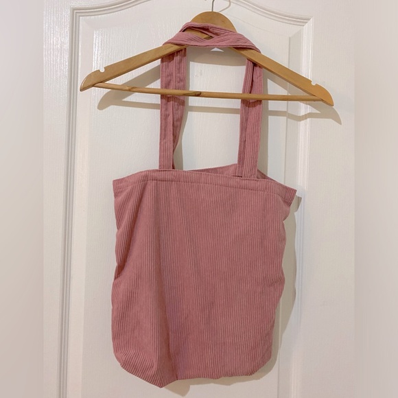 Pink corduroy tote bag - Picture 2 of 3
